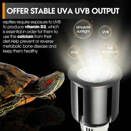 Miniatura 2 de Luz de reptil UVB 5.0 de alta calidad, espectro completo UVA UVB de 3 W, bombilla tropical para un metabolismo óptimo del calcio, ideal