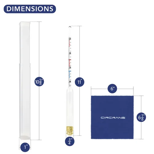 Miniatura 4 de Circrane Hidrómetro de jarabe de arce con balanzas BRIX y Baume, densímetro para contenido de azúcar y humedad