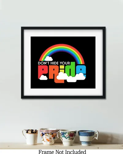 Miniatura 7 de Don't Hide Your Pride - Arte de pared de accesorios LGBTQ - Derechos LGBTQ - Decoración de orgullo gay - Regalos de orgullo LGBTQ - Señales