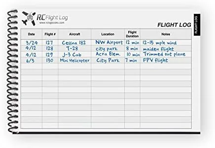 Miniatura 6 de Libro de registro de vuelo RC – Edición Deluxe – Libro de registro de aviones RC todo en uno con registro de vuelo, registro de mantenimiento