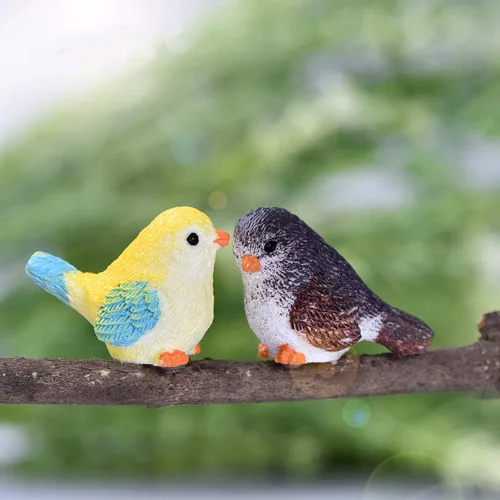 Miniatura 3 de Figuras decorativas de pájaros en miniatura, 12 piezas, mini figuras de casa de muñecas de pájaros, accesorios de decoración de jardín de hadas
