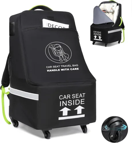 Miniatura 9 de MCBD Bolsa de viaje para asiento de automóvil para avión, mochila plegable para asiento de bebé para viaje, portabebés acolchado para asiento