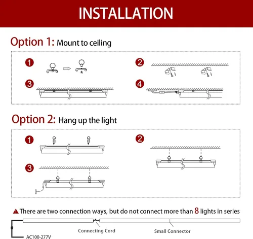 Miniatura 9 de Paquete de 8 luces LED de crecimiento, luces de crecimiento T8 de 2 pies, tiras de luz de crecimiento de espectro completo de 192 W (8 x 24 W)