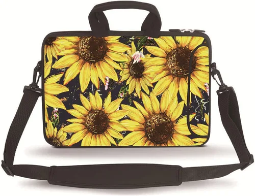 Miniatura 7 de Bolsa bandolera para portátil HYUTOTA de 11 a 15.6 pulgadas para Laptop/Chromebook/Ultrabook Notebook PC, Acuarela (Abstract Watercolor)