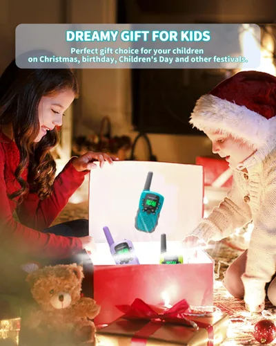 Miniatura 6 de FAYOGOO Paquete de 3 Walkie Talkies para Niños de Largo Alcance 2 Millas, Walkie Talkies Recargables para Niños con Linterna, Batería Incorporada