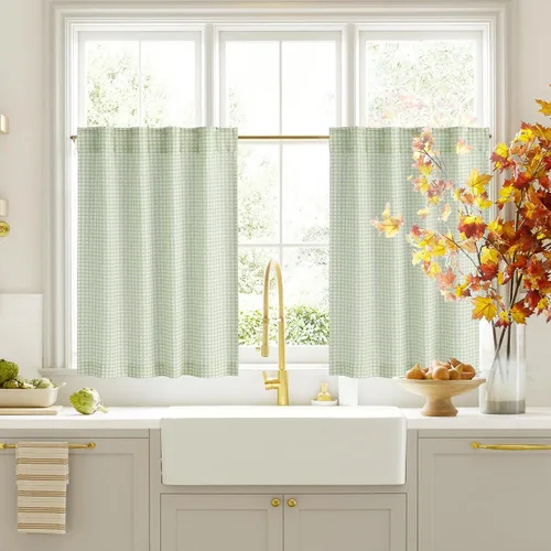 Miniatura 8 de RYB Home - Cortinas semitransparentes de lino Angora