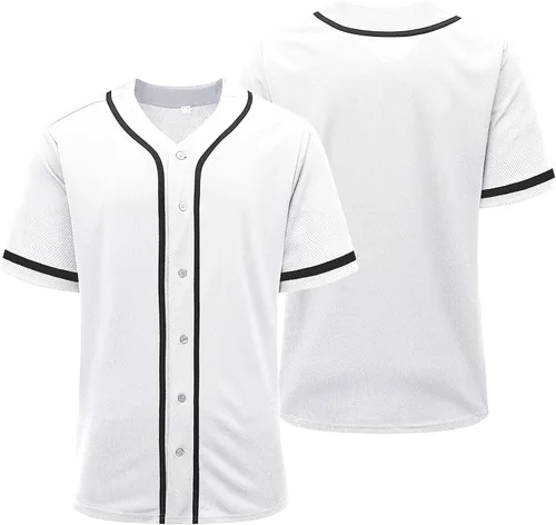 Miniatura 12 de Camiseta de béisbol para hombres y mujeres, uniformes deportivos hipster hip hop, camisas de manga corta para camisa personalizada con botones