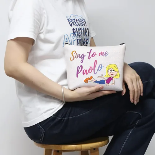 Miniatura 7 de MNIGIU L-izzie Bolsa de cosméticos L-izzie regalo para fanáticos, bolsa de maquillaje con cremallera para mujer, Canta a