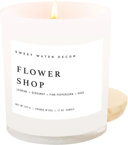 Miniatura 30 de Sweet Water Decor - Vela de soja Hello Fall, aroma manzanas con canela, clavo de olor y nuez moscada de otoño, mecha de 100% algodón, frasco blanco