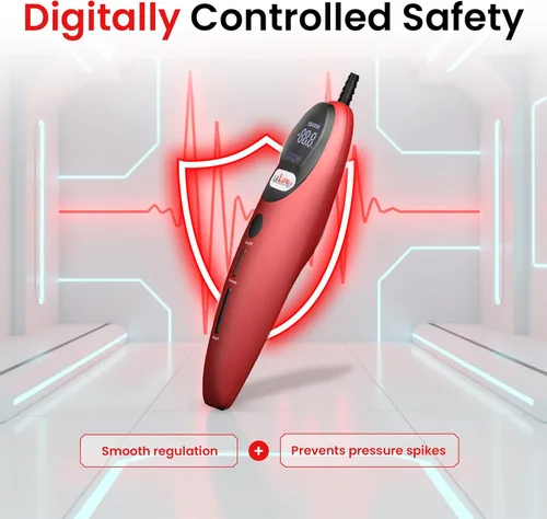 Miniatura 8 de LeLuv Magna LCD Smart Aspiradora de Mano Controladora Bomba de Vacío USB Recargable Modos Programables o Manuales - Suave Rojo de Silicona