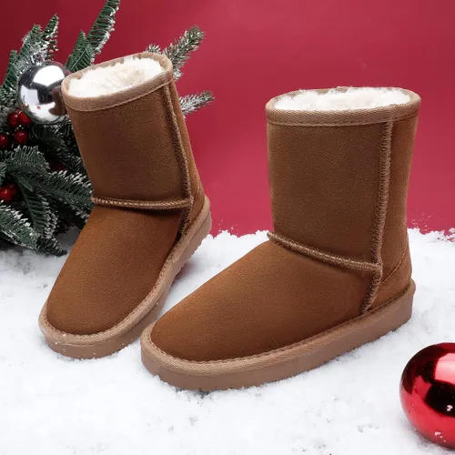 Miniatura 2 de DREAM PAIRS botas de piel de oveja para niños y niñas, para niños pequeños y grandes, botas con piel para la nieve