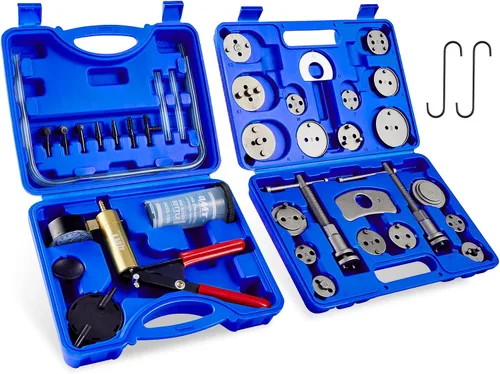 Miniatura 9 de Orion Motor Tech Herramienta de compresión de pinza de freno 2 en 1 y kit de purga de freno, bomba de vacío de mano, herramienta de servicio