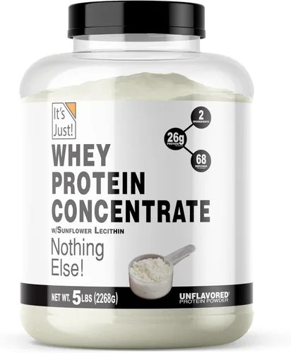 It's Just! - Concentrado de proteína de suero 100%, fabricado en Estados Unidos, WPC-80 premium, sin sabores añadidos ni edulcorantes artificiales