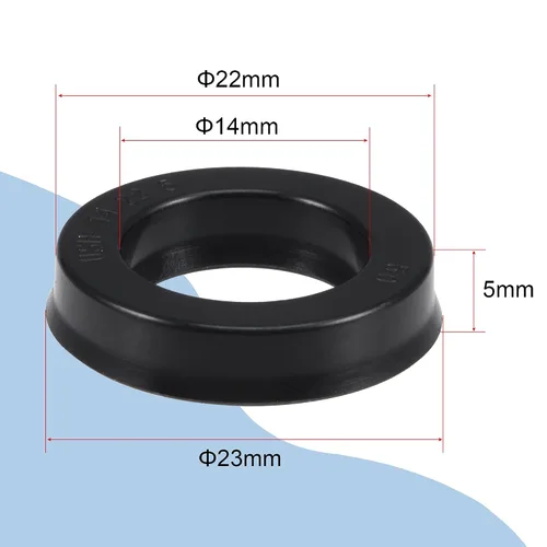 Miniatura 2 de MECCANIXITY USH - Sello radial para eje de 0.551 in de diámetro interior x 0.866 in de diámetro exterior x 0.197 in de ancho, color negro