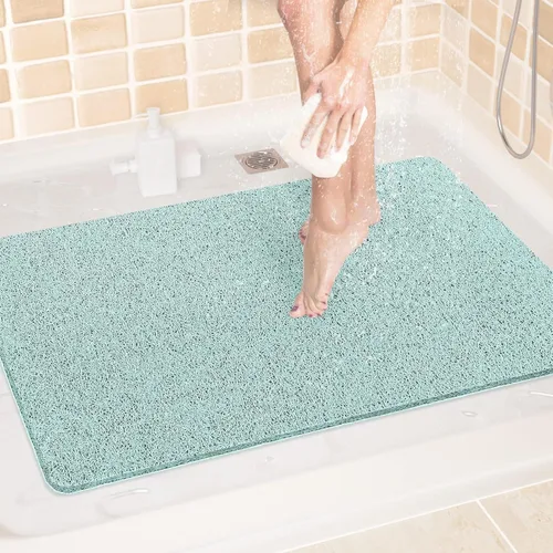 Miniatura 27 de LuxStep - Tapete de ducha, de 24 x 36 pulgadas, tapete de baño antideslizante con drenaje, tapete de baño de cloruro de polivinilo, de secado Gris