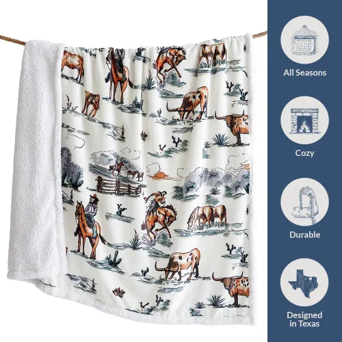 Miniatura 7 de Indigo Hill by HiEnd Accents Acadia - Manta de sherpa con estampado de pinos bosques, naturaleza, bosque, montaña, manta occidental para acampar al