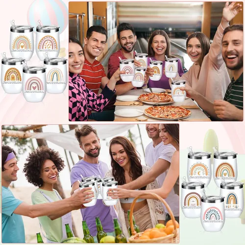 Miniatura 6 de Sieral 10 tazas inspiradoras de agradecimiento a los empleados, taza de 12 onzas con aislamiento de acero inoxidable con tapa, regalo