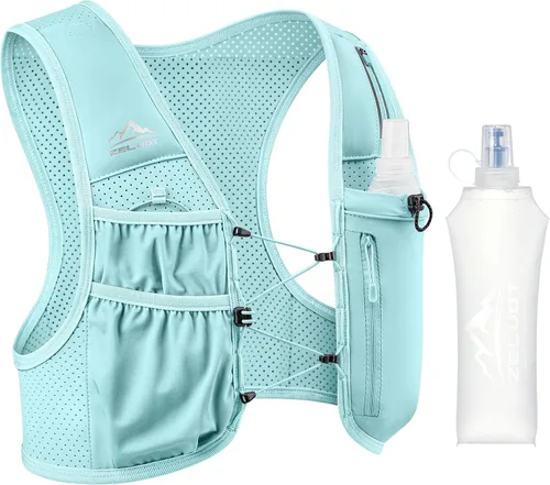 Miniatura 12 de Zelvot Chaleco de correr para mujeres y hombres, patente original de Estados Unidos, correas ajustables para el pecho, chaleco de hidratación