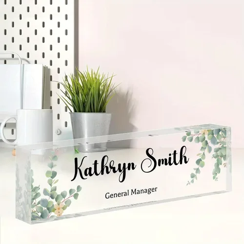 Miniatura 27 de Placa de nombre personalizada, placa de nombre personalizada para oficina, accesorio de escritorio de acrílico, regalos para compañeros de trabajo