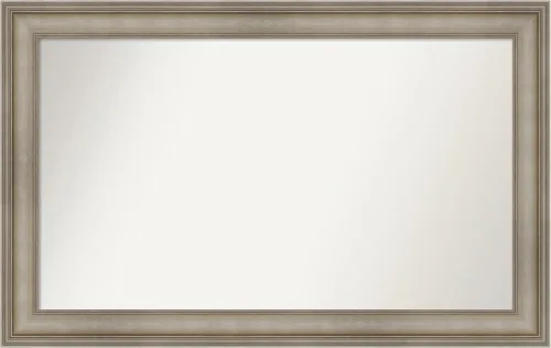 Miniatura 104 de Amanti Art Espejo de baño plateado para sobre el fregadero, 26 x 26 pulgadas, espejo cuadrado de plata antigua, marco de madera tradicional mediano