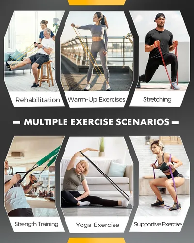 Miniatura 4 de Bandas de resistencia de Equipro, bandas de ejercicio, bandas de resistencia para entrenar con asas y anclaje de puerta, bandas de entrenamiento