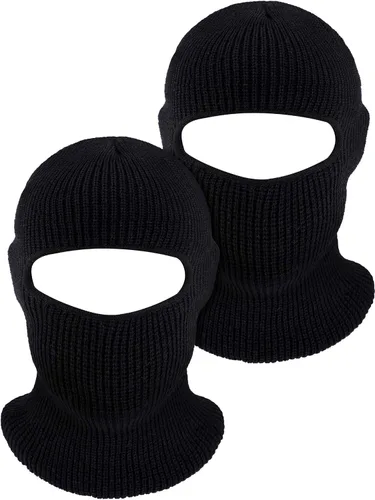 WILLBOND Pasamontañas de invierno para adultos, 2 piezas, 1 agujero, de punto, para deportes al aire libre