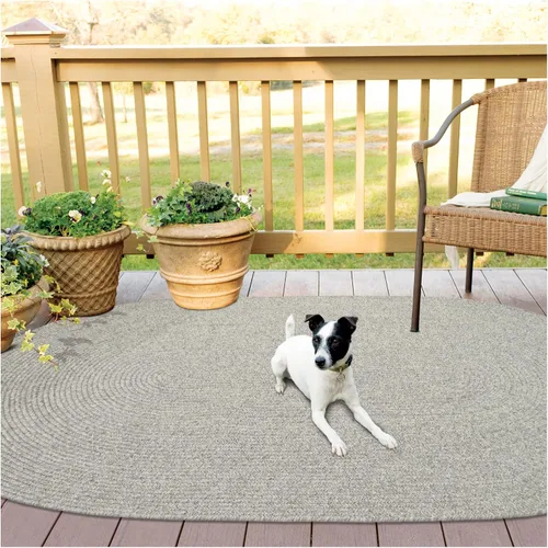 Miniatura 82 de Alfombra ovalada trenzada gris humo de 20 x 30 pulgadas, lavable para interiores y exteriores, decoración campestre para cocinas y entradas