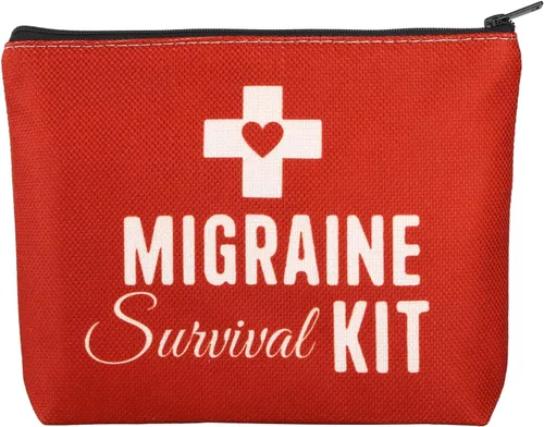 BWWKTOP Kit de supervivencia de migraña, regalos para guerreros de migraña, bolsas de concienciación sobre migraña, regalos para combatientes de