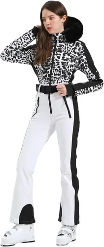 Miniatura 92 de GSOU SNOW Traje de esquí para mujer, traje de nieve de una pieza, para snowboard, delgado, aislante, impermeable, resistente al viento