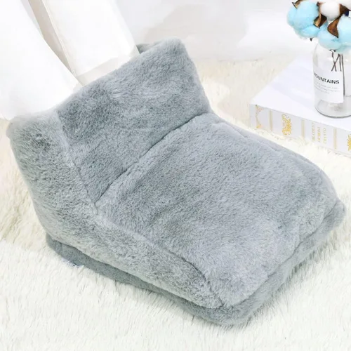 Miniatura 5 de Calentador de pies calentado por USB para hombres y mujeres, mullido, grueso, eléctrico, recargable, almohadilla de calefacción de pies de felpa
