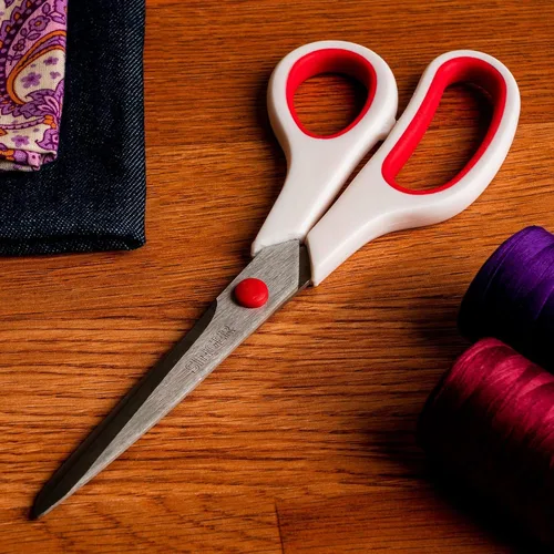 Miniatura 5 de SINGER Tijeras de tela con agarre cómodo, paquete de 1, rojo y blanco
