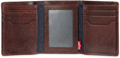 Miniatura 11 de Levi's Billetera triple para hombre, elegante y delgada, incluye ventana de identificación y tarjetero de crédito