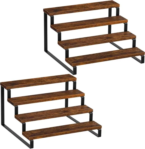 Miniatura 10 de Giikin Estante de especias de 3 niveles, soporte de almacenamiento de especias de madera para encimera de 13.8 pulgadas, organizador de despensa
