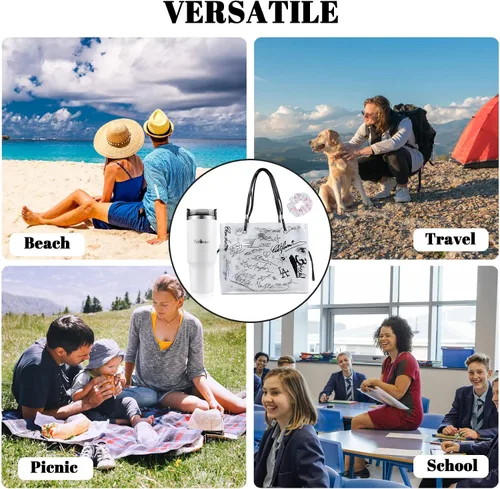 Miniatura 6 de Large Clear Tote Bag Set, Stylish and Durable handBag&Inner Bag&32OZ Stainless Steel Tumbler for Sports Travel Gift for Women