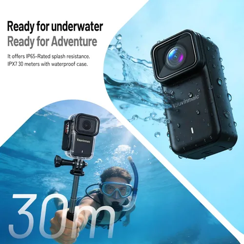 Miniatura 4 de Cámara corporal 4K con WiFi, cámara de acción POV para motociclismo, esquí, ciclismo, vlogging, deportes, cámara magnética portátil para grabación