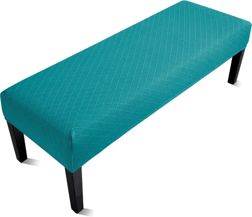 Miniatura 40 de Fuloon - Funda elástica de jacquard para banco de comedor, antipolvo, desmontable, funda para banco lavable, protector de cojín de asiento para Beige