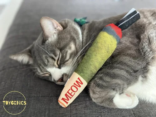 Miniatura 6 de Doobie - Juguetes de hierba gatera para gatos, suaves, resistentes a las mordeduras, con forma larga para patadas y aliviar el estrés