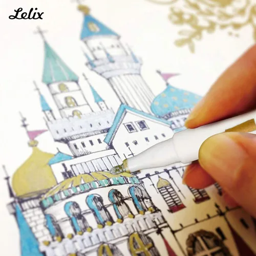Miniatura 6 de Lelix - Rotuladores metálicos de 20 colores, punta fina para álbum de fotos de bricolaje, papel negro, fabricación de tarjetas, pintura de arte
