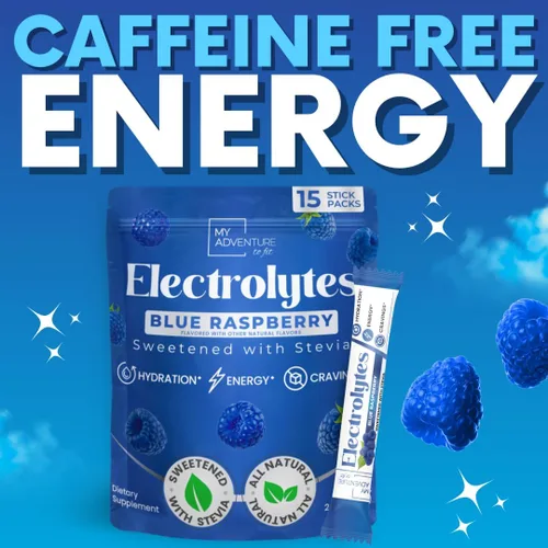 Miniatura 5 de Polvo de electrolitos sin azúcar - Sabor a frambuesa azul - Hidratación refrescante - Energía sin cafeína - Todos los ingredientes naturales