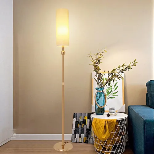 Miniatura 6 de VVABRA Lámpara de pie moderna lámpara de pie industrial ajustable con pantalla de tela, lámpara de pie para dormitorio, sala de estar, lámpara