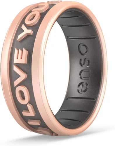 Miniatura 6 de Enso Rings Anillo de silicona Star Wars – Diseño cómodo y flexible – Lo sé (Aurebesh) – Perla Negra/Perla – Talla 8 I Know (Aurebesh) Perla