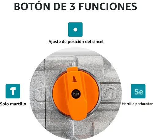 Miniatura 3 de Berserker SDS-Max - Rotomartillo de 1-9/16" de servicio pesado con control de vibración, embrague de seguridad, 13 amperios, 3 funciones