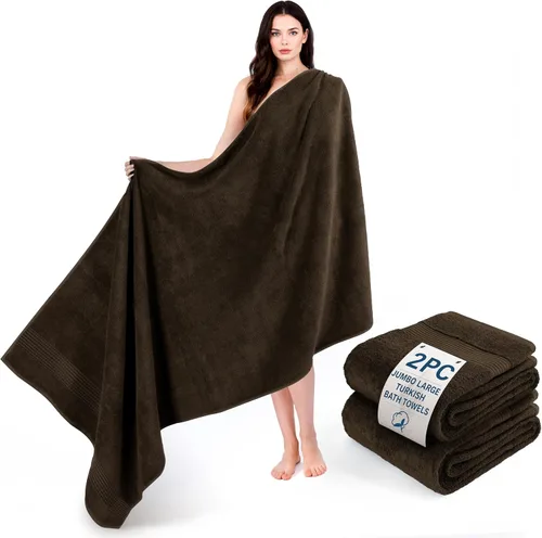 Miniatura 71 de Cotton Paradise 4 piezas de toallas turcas para baño, juego de toallas extra grandes suaves y afelpadas para baño, color beige