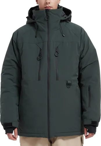 Miniatura 10 de Chaqueta de esquí impermeable para hombre, abrigos de nieve, snowboard de montaña, rompevientos, parka con capucha Marrón