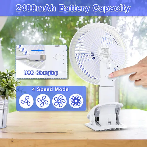Miniatura 2 de Simple Deluxe Ventilador de clip para postes de cultivo de 6 pulgadas, ventilador de mono, ángulos de 90° ajustables manualmente, 15 W, control de 2