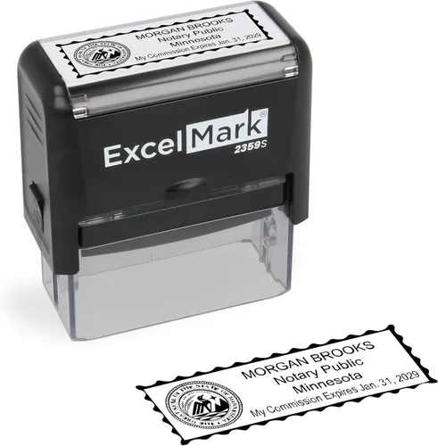 Miniatura 30 de ExcelMark Sello Notarial para los 50 Estados - Sello Oficial del Estado - Texas Negro