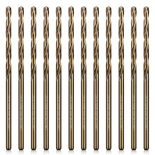 Miniatura 14 de Brocas de cobalto de 1/4 pulgadas, 12 piezas, juego de brocas de metal M35 HSS con estuche de almacenamiento para metal duro, acero inoxidable
