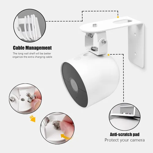 Miniatura 3 de Soporte de cámara Nest compatible con Google Nest Cam para exteriores o interiores, batería - 2ª generación, 360 Vista anti-caída soporte de pared