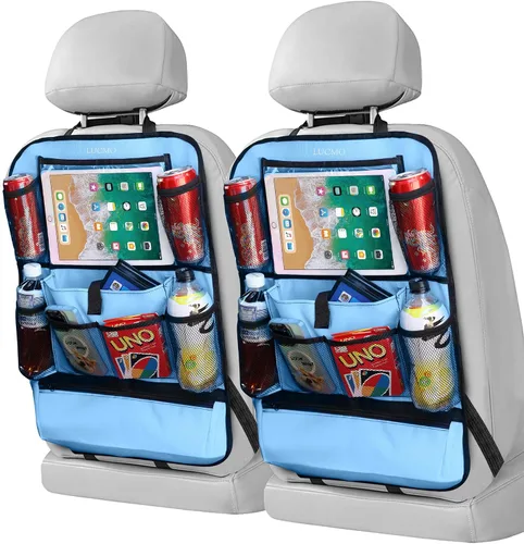 Miniatura 25 de LUCMO Organizador de asiento trasero de coche con soporte para tableta - 2 piezas, organizador de almacenamiento de coche con 6 bolsillos