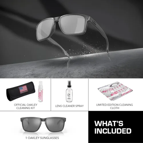 Miniatura 3 de Oakley HOLBROOK XL OO9417 Square Shape Sunglasses With Official Eyewear Kit Marco de acero Lente polarizada negra Prizm